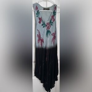 Elegant Black and Pink High Low Dress